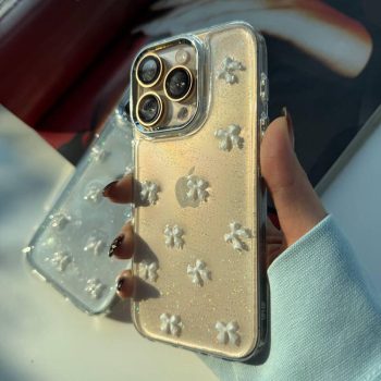 قاب آیفون شاین پاپیون سفید اکلیلی کد 1000 - تصویر 3